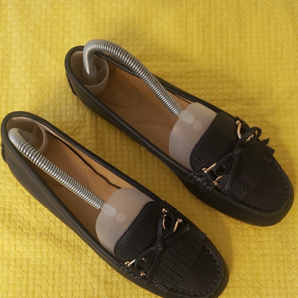 Talbots Blue Mocasins with Bow Accents